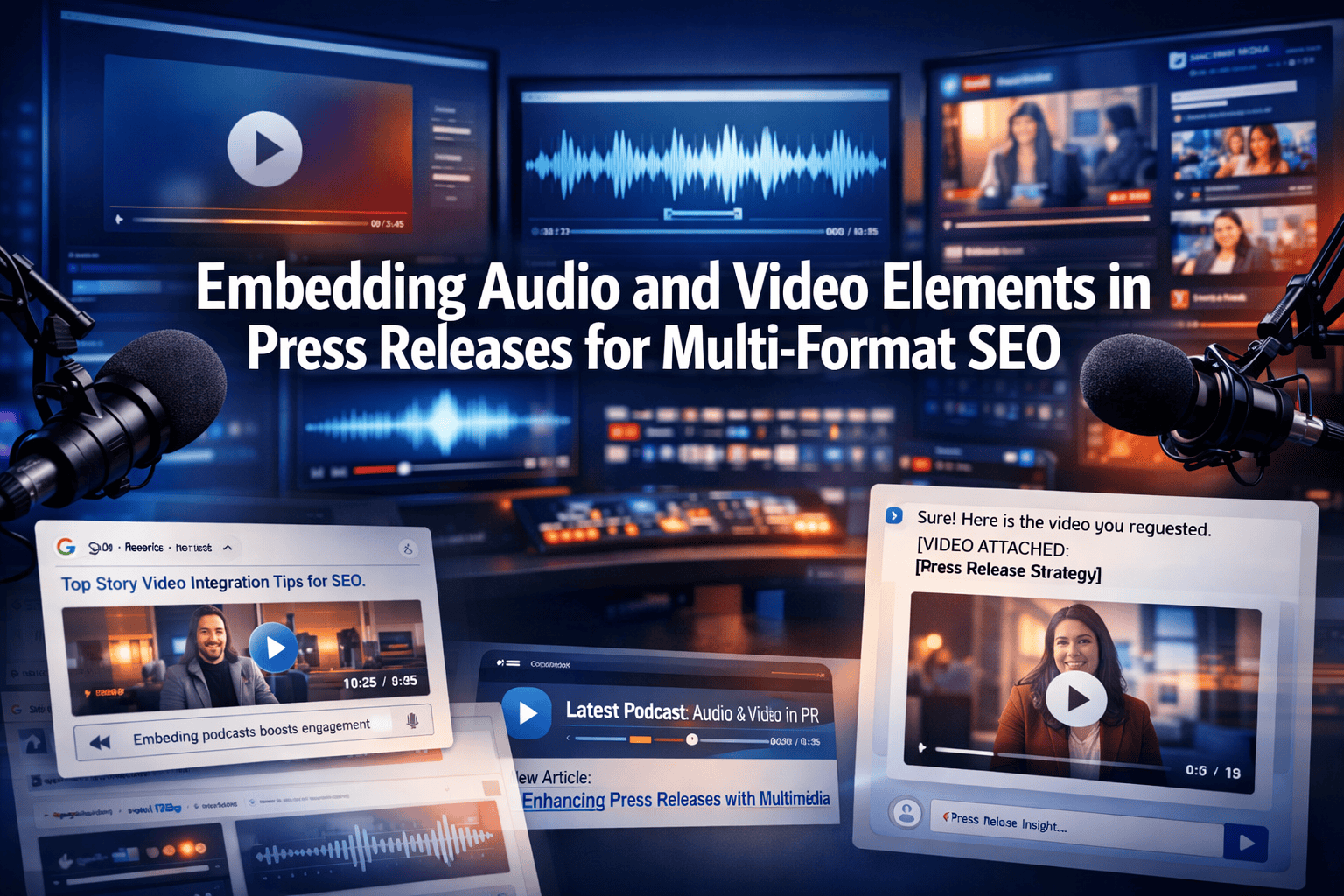 Embedding Audio and Video Elements in Press Releases for Multi-Format SEO