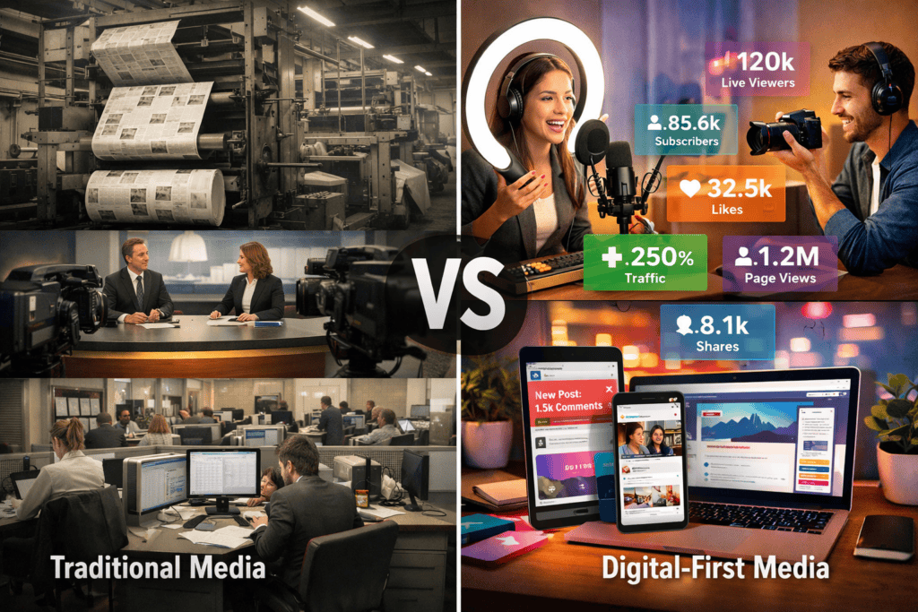 traditional media vs digital first media